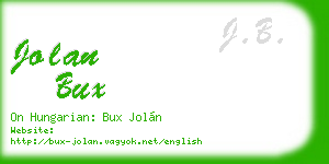 jolan bux business card